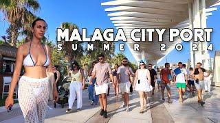 Malaga City Port Spain Lovely Day Summer 2024 August Update Costa del Sol  Andalucía 4K