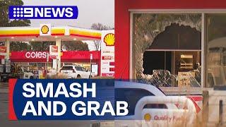 Teen gang on the run after alleged smash-and-grab spree  9 News Australia