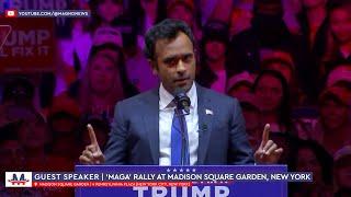  Vivek Ramaswamy at Donald Trump rally in Madison Square Garden New York Oct 27 2024