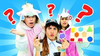 Komik video. Polis Unicorn kaybolan puzzle parçasını arıyor. Eğlenceli video