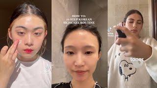  Korean Skincare Routine For Flawless Skin  AM and PM  TikTok Compilation 