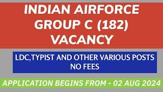 IAF NEW VACANCY FOR POST OF LDCTYPIST 2024 #IAFGROUPCVACANCY #IAFVACANCY #groupcvacancy