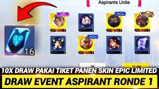 DRAW 16 TIKET RONDE 1 DIJAMIN PANEN SKIN EPIC LIMITED COLLECTOR  ASPIRANT MLBB