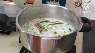 Make Simple Peas Pulao With Coconut Milk- Quick lunch box recipe