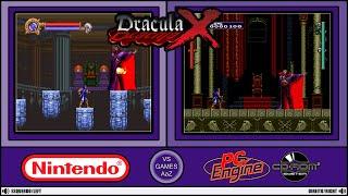 Castlevania Dracula X PC Engine Cd Vs Super Nintendoside by side comparison graphics