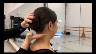 Bun Tutorial for Dancers Low Bun Middle Part