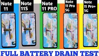 Redmi Note 11 Pro+ vs Redmi Note 11 Pro 5G vs Note 11 Pro vs Note 1111S  Battery Drain Test 