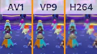 YouTube Video Codecs Comparison AV1 vs h264 vs VP9