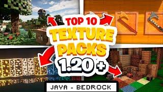 TOP 10 TEXTURE PACKS para MINECRAFT 1.20 - 1.20.1 JAVA BEDROCK y PEPAQUETE DE TEXTURAS 1.20.1