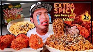 SAMYANG FIRE NUCLEAR NOODLES + MCD AYAM GORENG 3X SPICY.. BERTABAHLAH KAWAN  MUKBANG W ASMR