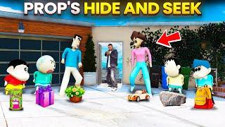 Shin Chan Playing Prop Hide & Seek With His Friends & Parents With Franklin in Gta 5 in Telugu