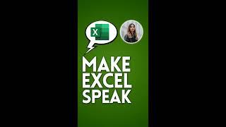 Make Excel SPEAK  Excel Trick #Shorts