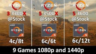 Ryzen 3 3300X vs Ryzen 5 3500X vs Ryzen 3 3600 - Test in 9 Games 1080p and 1440p