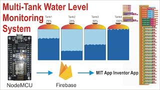 Multi Tank Water Level Monitoring System using Nodemcu Firebase and MIT App Inventor App