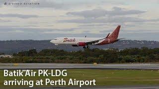 Batik Air PK-LDG landing on RW03 at Perth Airport.