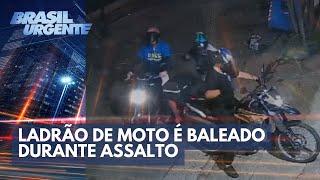 Ladrão de moto é baleado durante assalto  Brasil Urgente