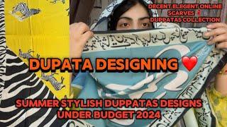 Dupatta Designing 2024  Latest Trendy Summer Dupatta Designs  Stylish And Elegant  Fatima Usama