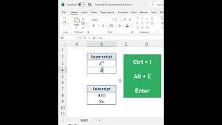 Insert Superscripts & Subscripts in Excel With Keyboard Shortcuts