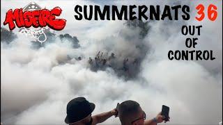 Summernats 36 gets WILD - burnouts fire & cars kicked out