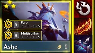 3 Star Ashe * 9 Multistriker ft. 5 Pyro *⭐⭐⭐  TFT SET 12