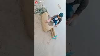 How to make statue of sexy girl from sand on beach