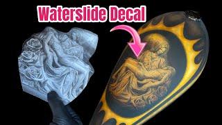 Waterslide Image Transfer Custom Paint on a Harley Davidson Chopper Tank