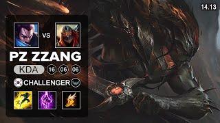 PzZZang vs ZED99 - Yasuo vs Zed Mid - KR Challenger - Patch 14 13 Season 14