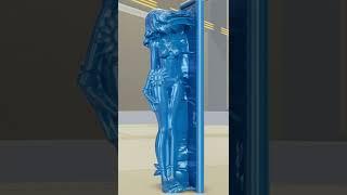 Kiana Kaslana encased in blue latex blender animation