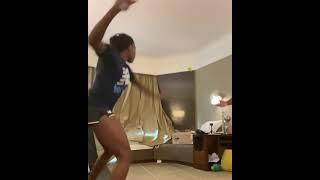 Coco Gauff hits some balls in Hotel Isolation 