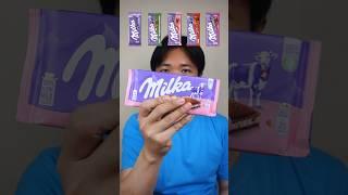 EATING VARIOUS FLAVOR OF MILKA CHOCOLATE #asmr #mukbang #shorts