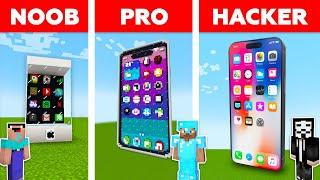 Minecraft WORKING IPHONE 15 PRO MAX HOUSE BUILD CHALLENGE - NOOB vs PRO vs HACKER