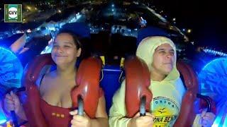 Don’t pass out Slingshot Rides  nip slip  big boobs  sexy couple