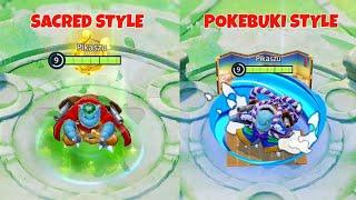 Blastoise Sacred vs Pokébuki Style Holowear Comparison - Pokémon Unite