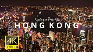 Hong Kong  in 4K ULTRA HD 60FPS at night by Drone