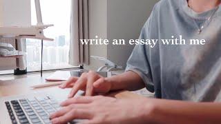 write an essay with me on a rainy day  30 min real time no bgm white noise rain sounds