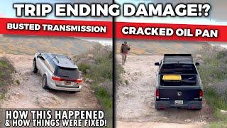 HONDA RIDGELINE  SUBARU OUTBACK  Cracked Oil Pan  Busted Transmission  Trail Damage and Repairs