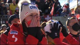 HORROR Crash of Cornelia Hütter AUT  Ski Weltcup Crans Montana SUI