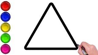 HOW TO DRAW A TRIANGLE FOR KIDS   EASY DRAWING TRIANGLE FOR KIDS  DRAWING SHAPES FOR BEGINNERS