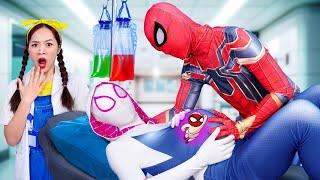 Spiderman Protects Spider Girl Pregnant From Venom in Hospital  -  Soyay Becomes A Doctor