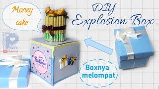 DIY Explosion Box with Money Cake   Box Kejutan isi Kue Uang bisa melompat Jumping box