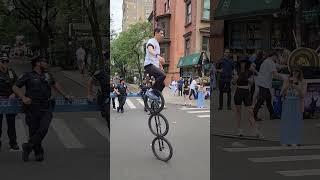 3-wheeler Unicycle Performance #nypd #unicycle #newyork #shorts