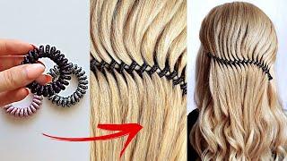  Easy Hair HACK using SPIRAL HAIRBAND  trending hairstyle  party UPDO #shorts