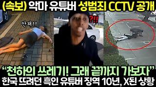 속보 악마 유튜버 성폭X CCTV 공개 한국 뜨려던 흑인 유튜버 징역 10년 X된 상황