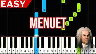 Johann Sebastian Bach - Menuet - EASY Piano Tutorial for Beginners