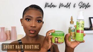 How I Relax Mold And Style My Hair At Home  Short Relaxed Hair Routine  Zuki Williams