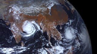 Three Cyclones As Seen From Space At The Same Time  4K