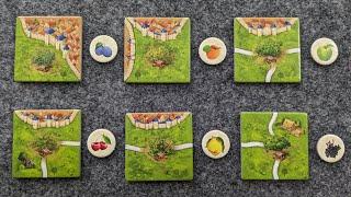 WHATS NEW Carcassonne The Fruit-Bearing Trees Mini-Expansion plus PLAYTHROUGH and RANKING