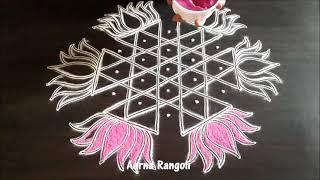 2 minutes Lotus Aishwarya Laxmi pooja Room kolam Designs  muggulu E28422