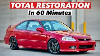 Total Restoration on 1999 Honda Civic Si in 60 Minutes   3 Years in the Making
