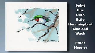 A Fun and cute little Hummingbird Watercolor. Great for Beginners. Peter Sheeler